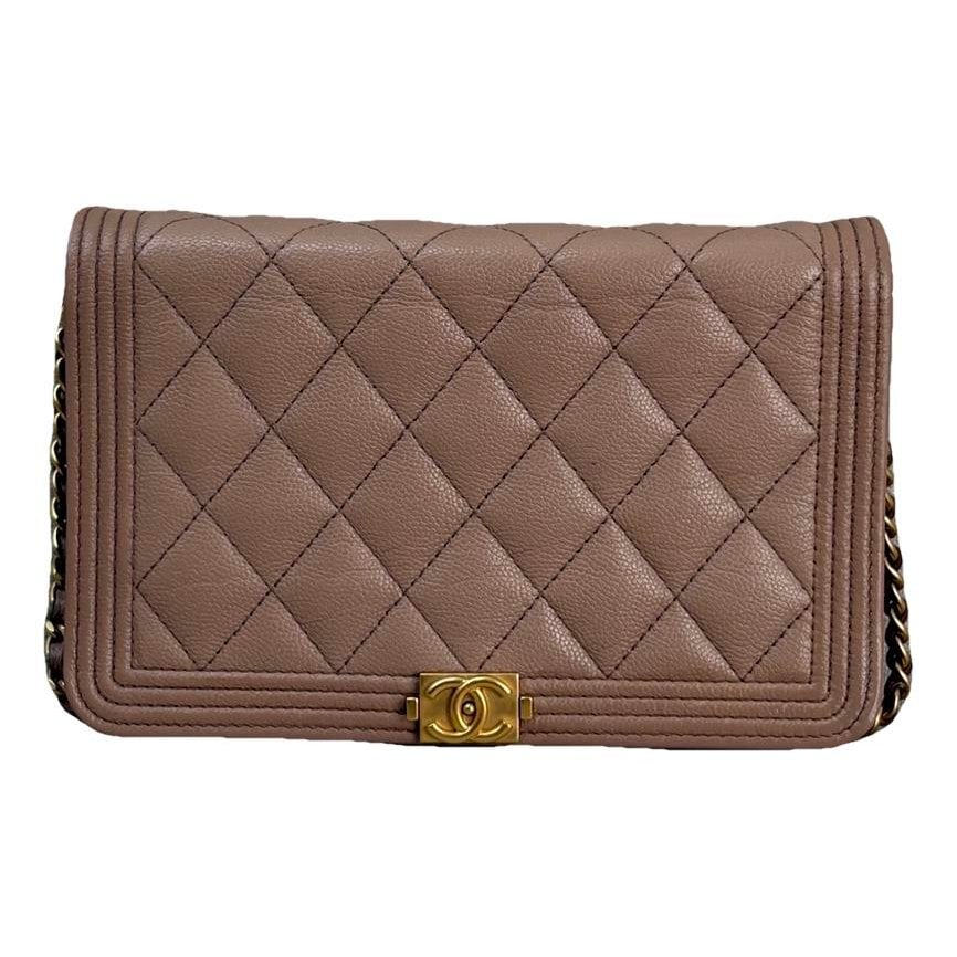 Wallet On Chain Boy Half Flap leather crossbody bag