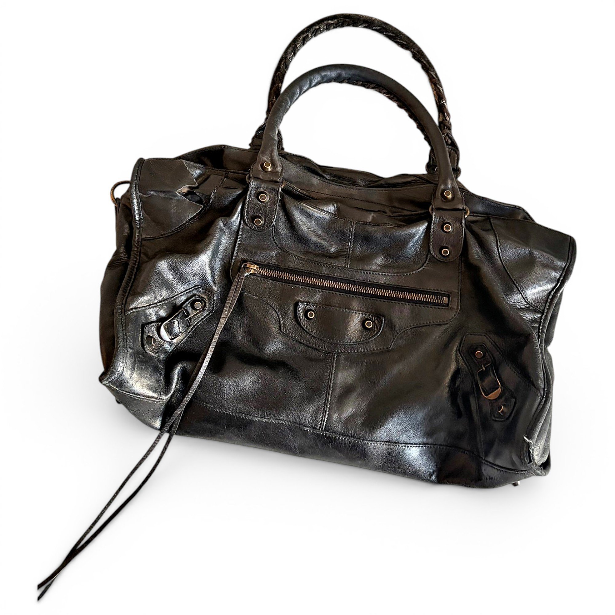 City leather handbag