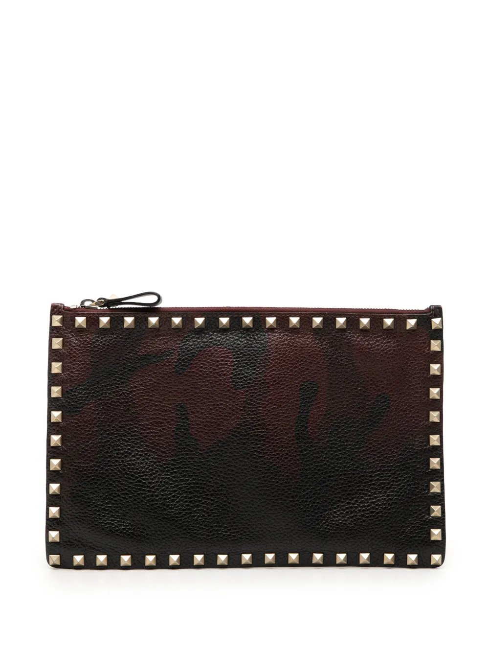 2000-2017 Grained Calfskin Rockstud Camouflage Zip clutch bag