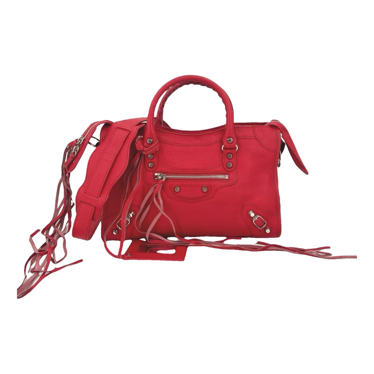 City leather handbag