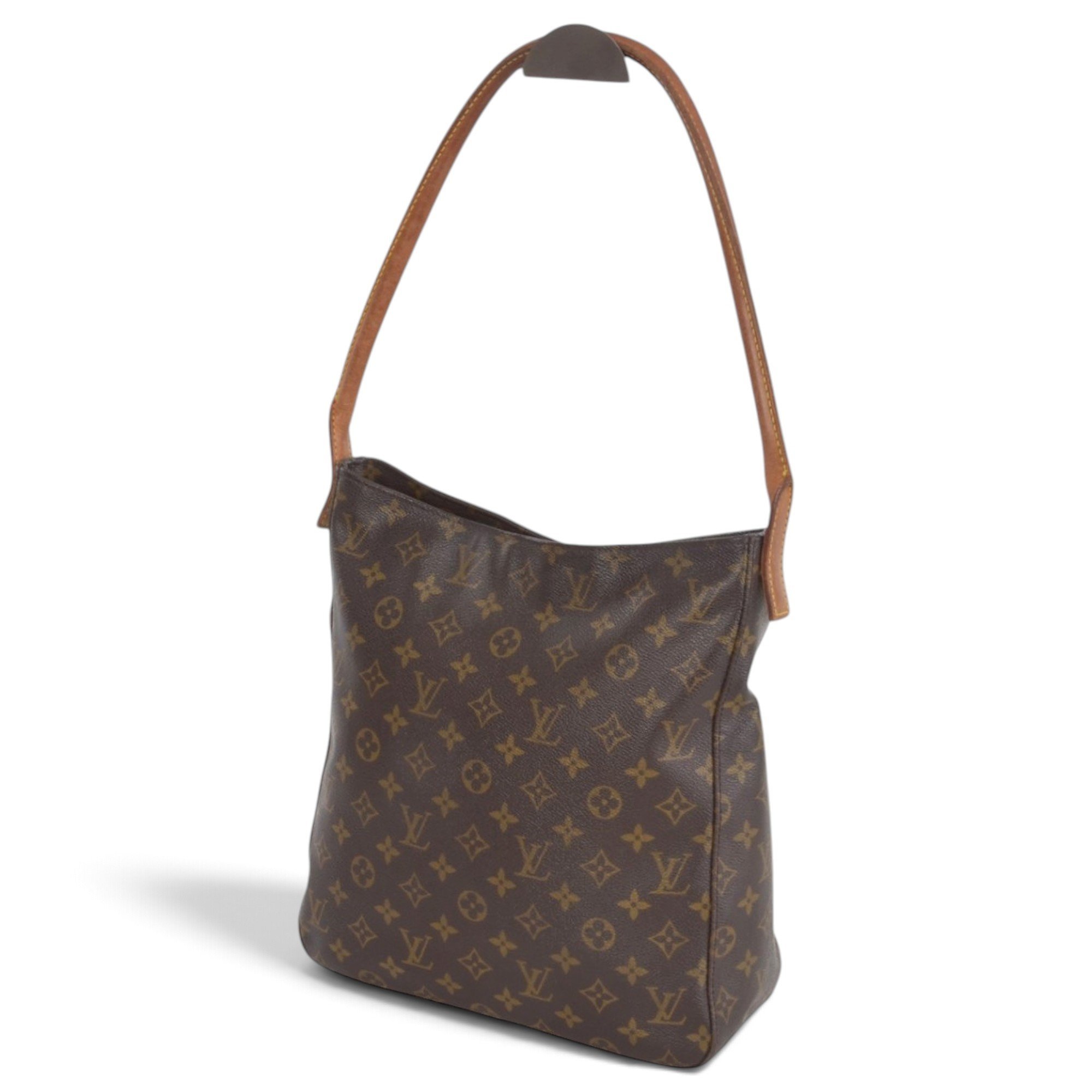 Looping leather handbag