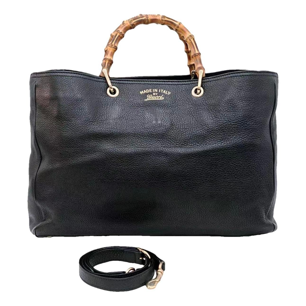 Bamboo Shopper leather handbag