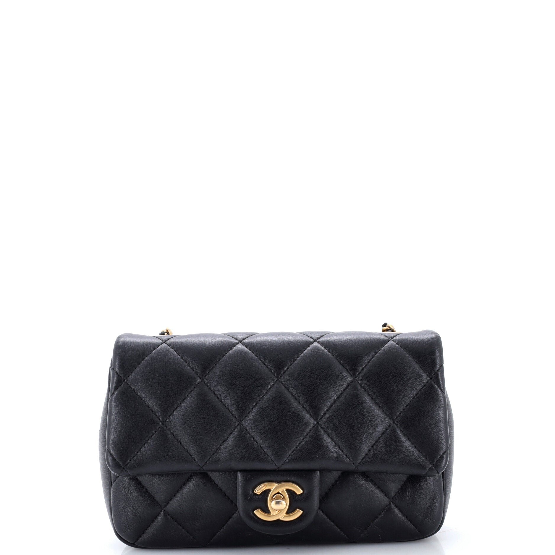 Heart Charms Flap Bag Quilted Lambskin Mini