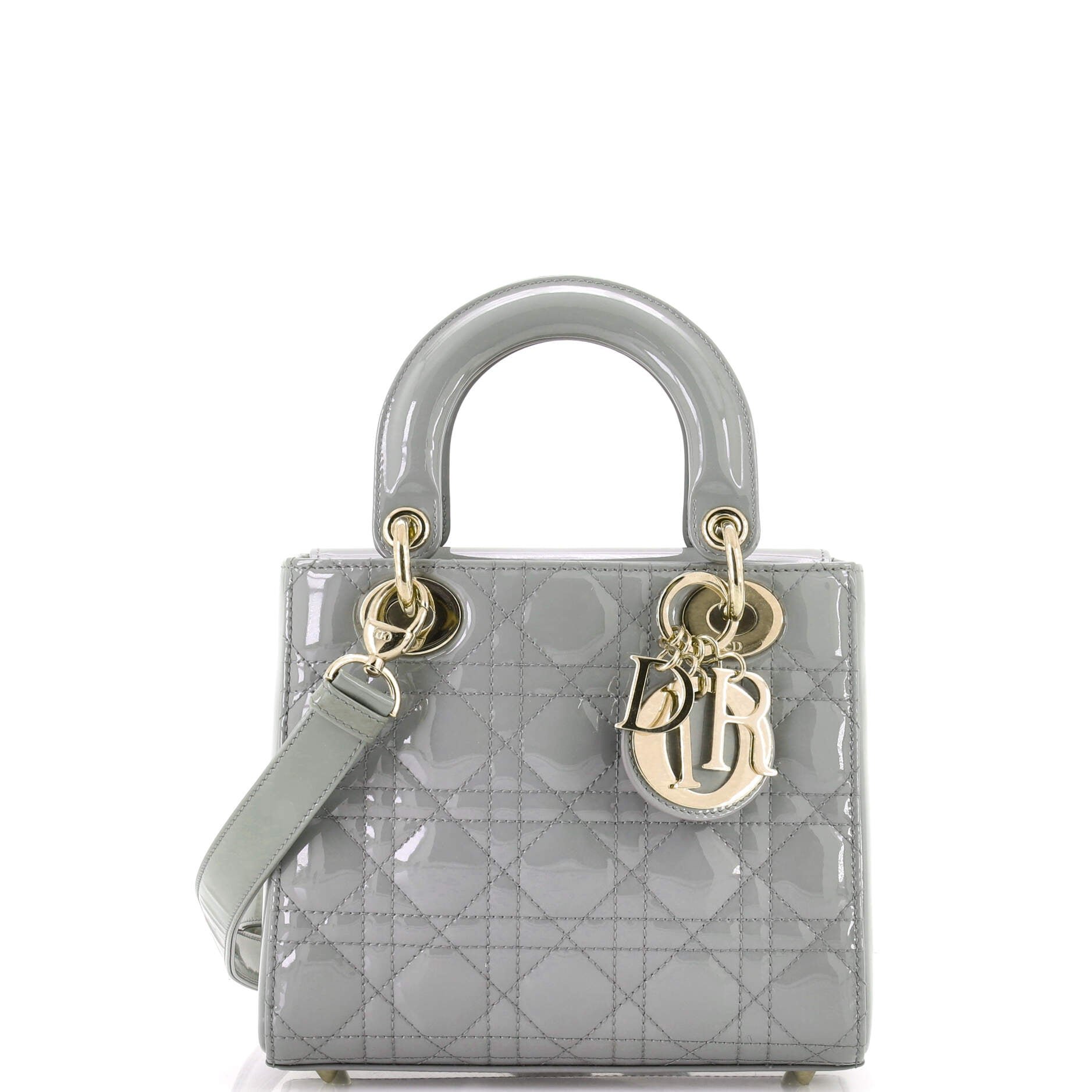 Lady Dior Bag Cannage Quilt Patent Small
