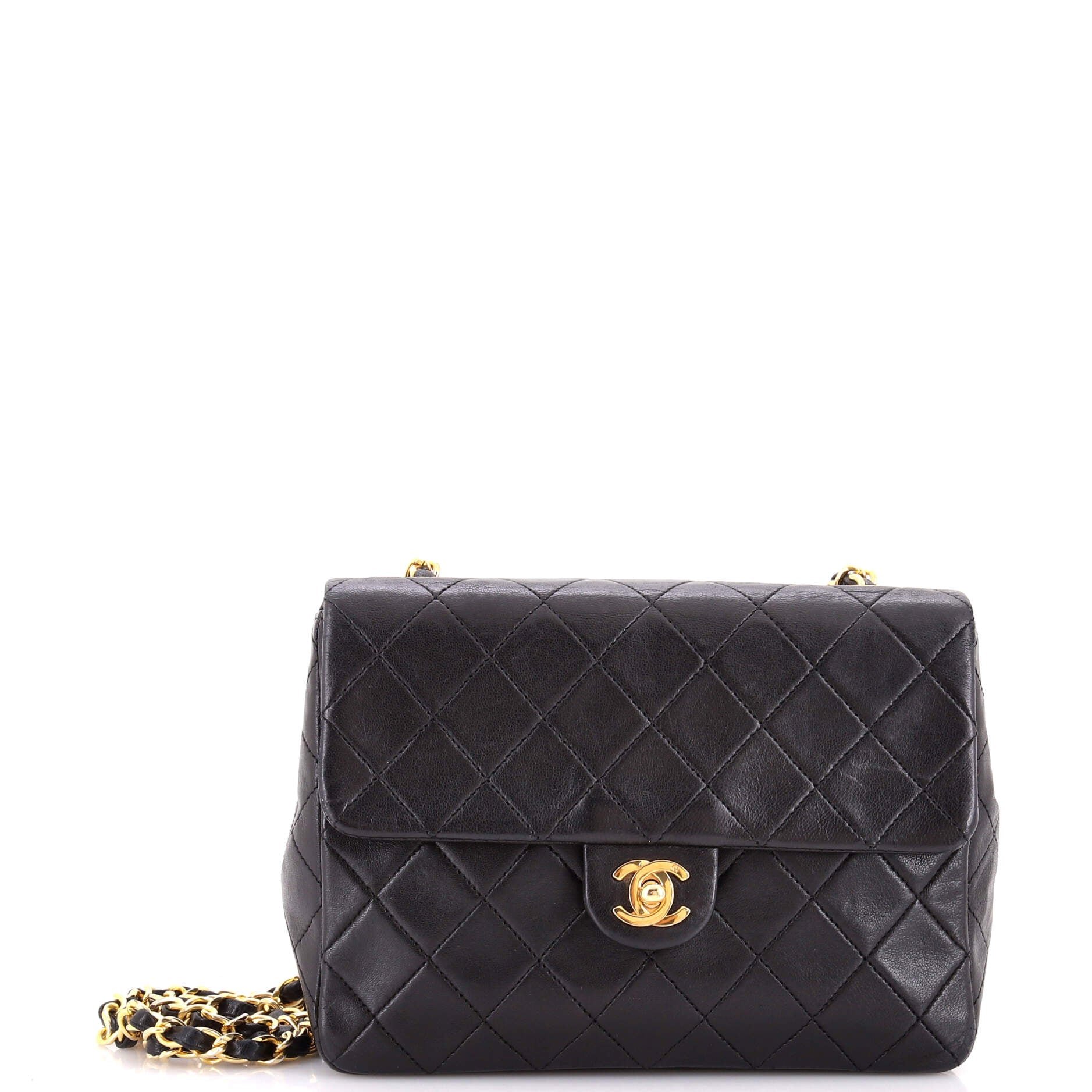 Vintage Square Classic Flap Bag Quilted Lambskin Small