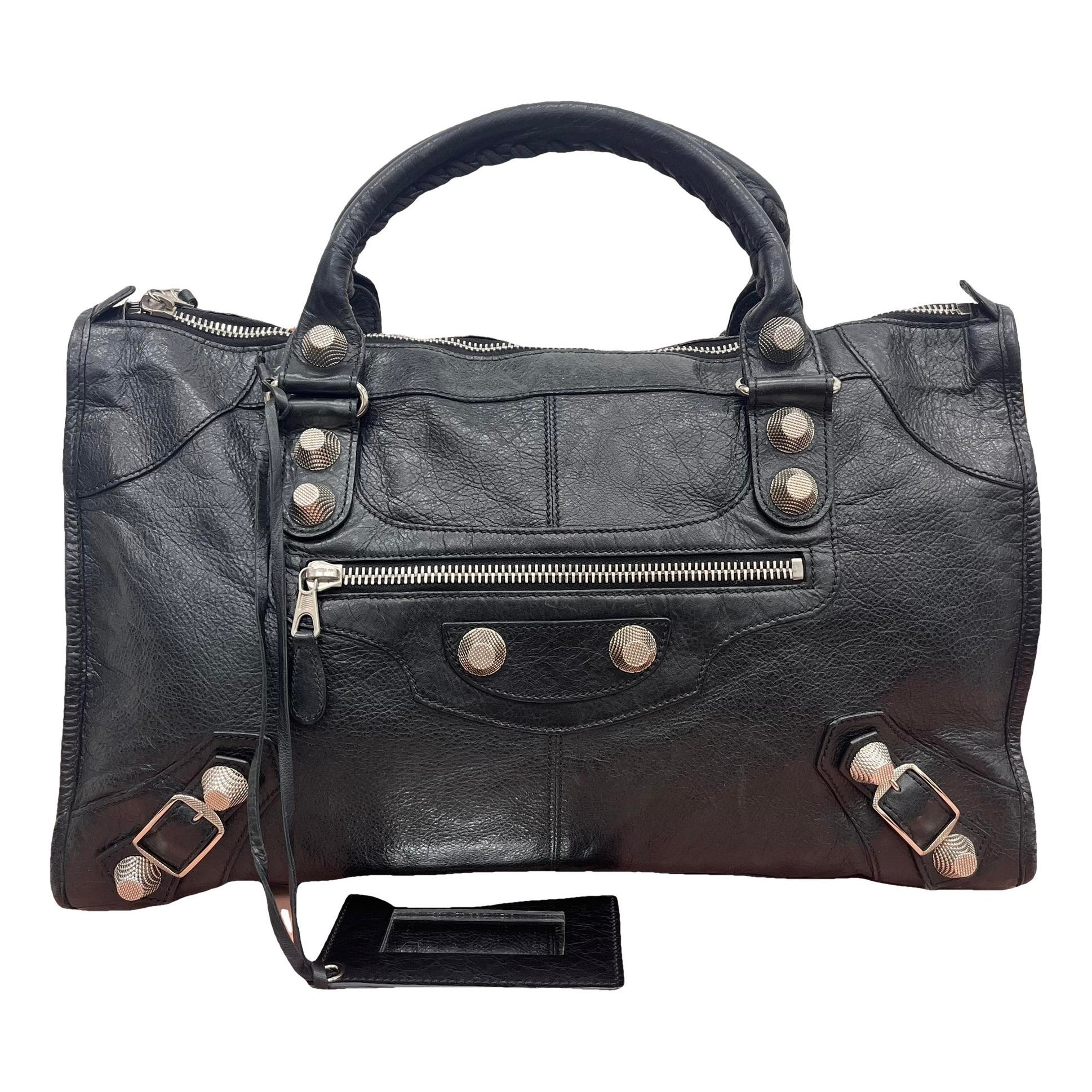 City leather handbag