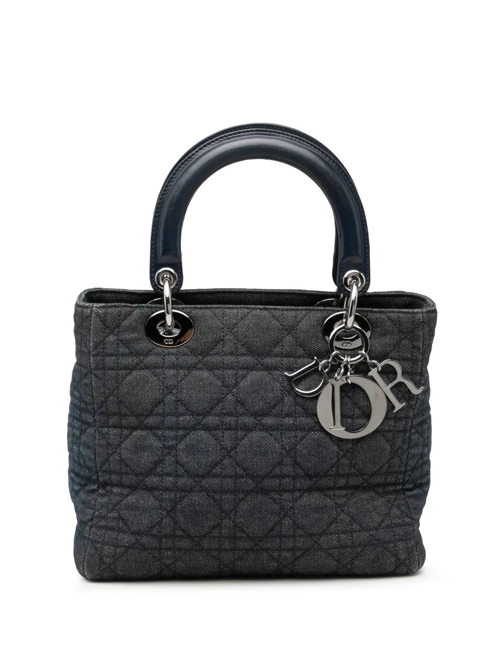 2001 Medium Denim Cannage Lady Dior satchel