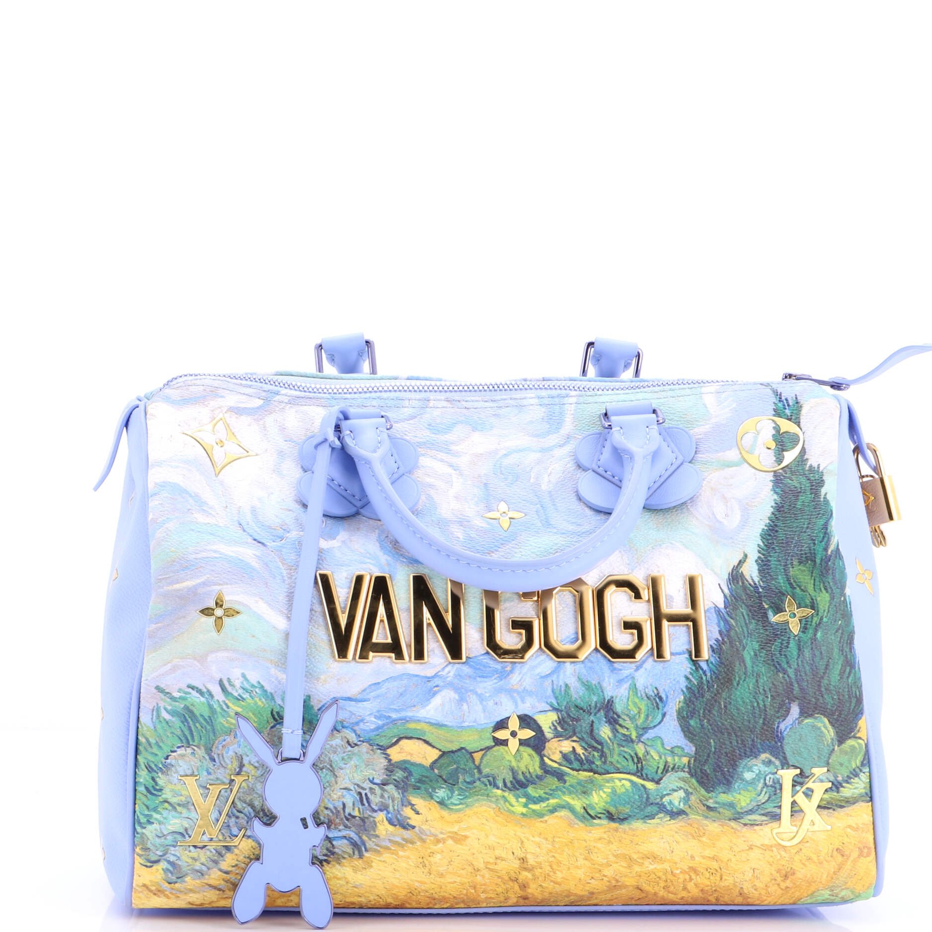 Louis Vuitton Speedy Handbag Limited Edition Jeff Koons Van Gogh Print Canvas 30