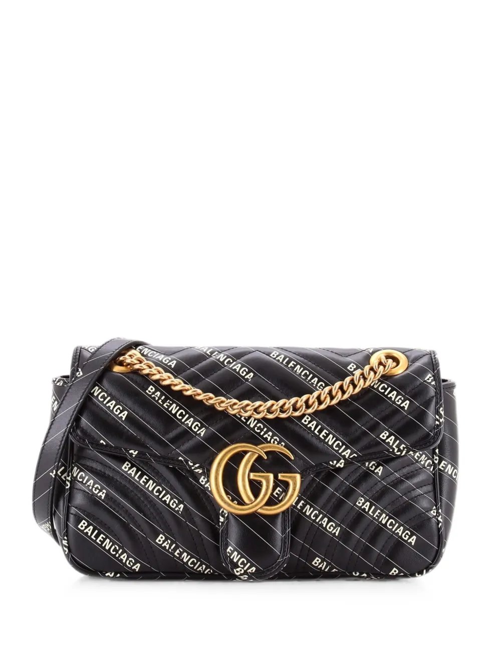 x Balenciaga The Hacker Project GG Marmont Flap Bag Printed Matelasse Leather Small shoulder bag