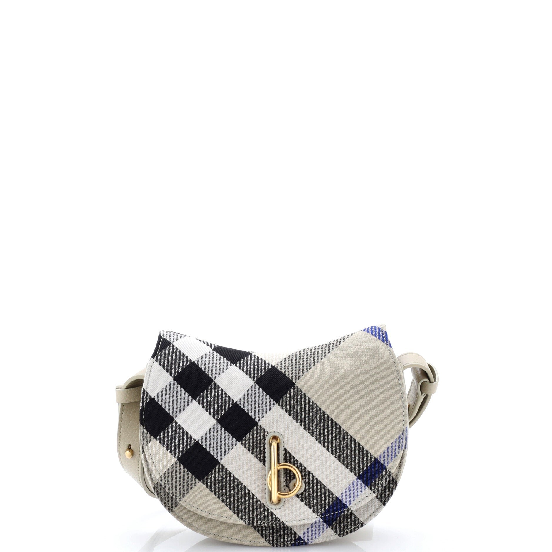 Rocking Horse Shoulder Bag Check Jacquard with Leather Mini