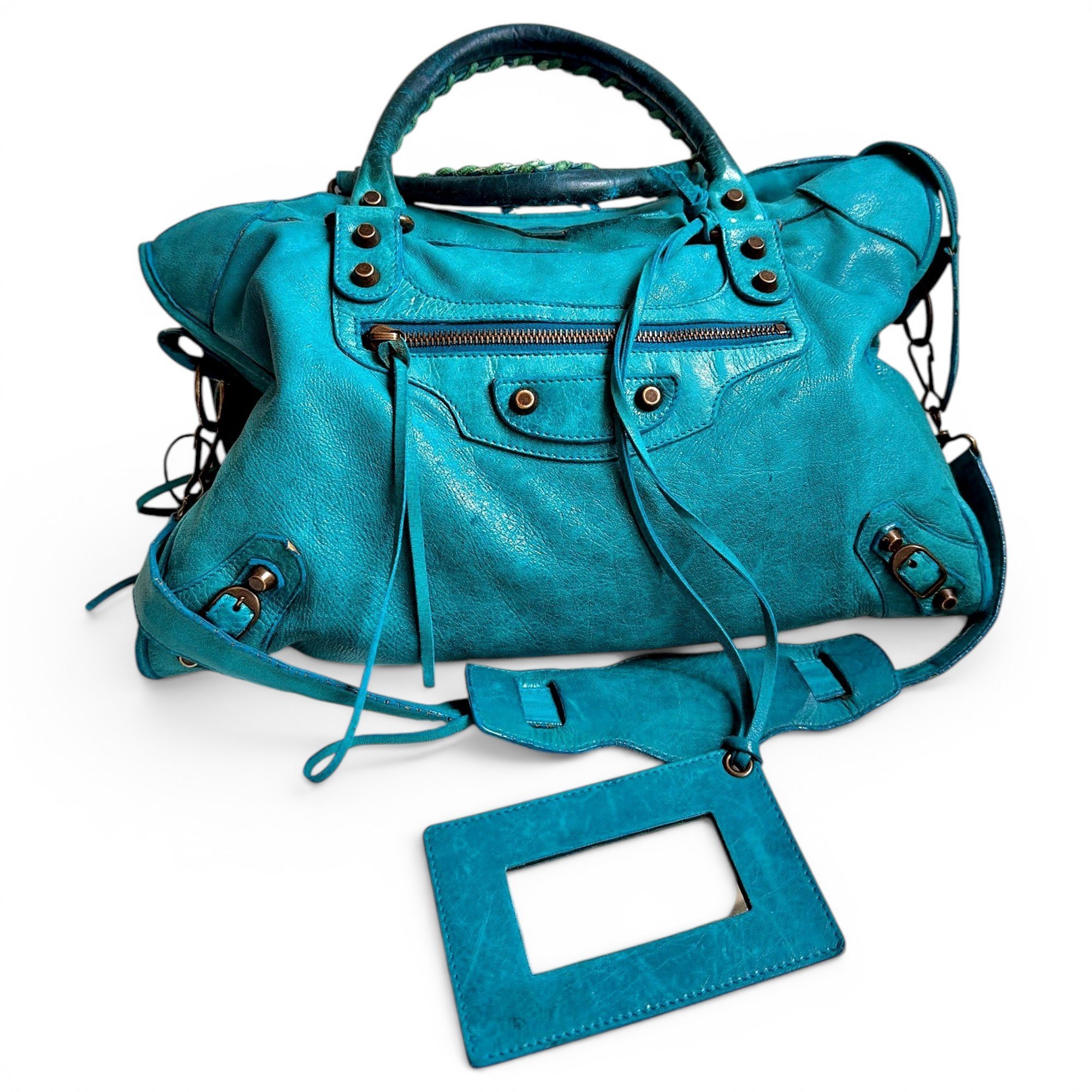 City leather handbag