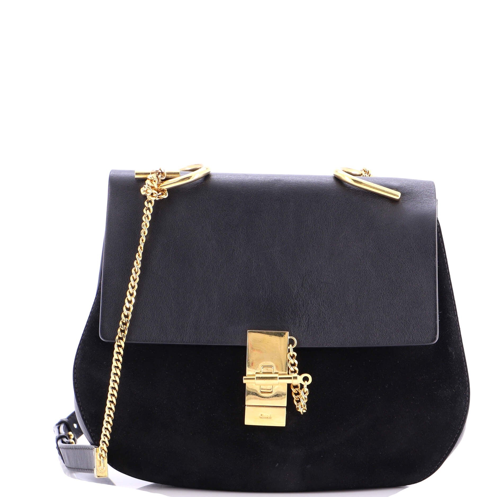 Chloe Drew Crossbody Bag Leather and Suede Medium