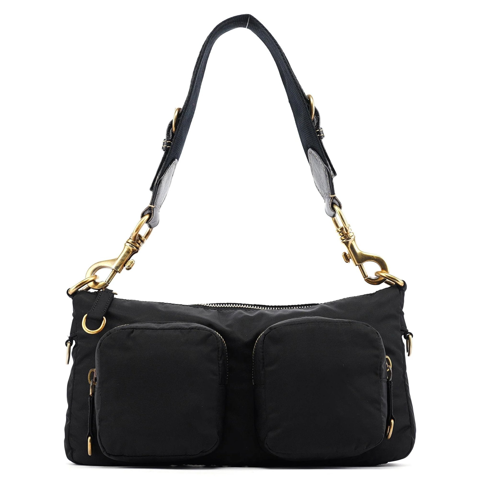 Pocket leather handbag