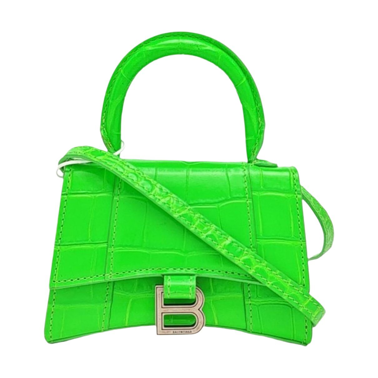 Hourglass leather handbag