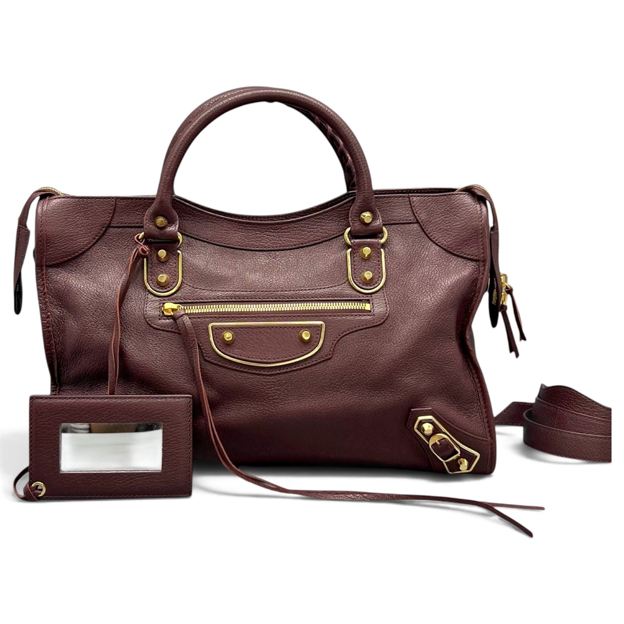 City leather handbag