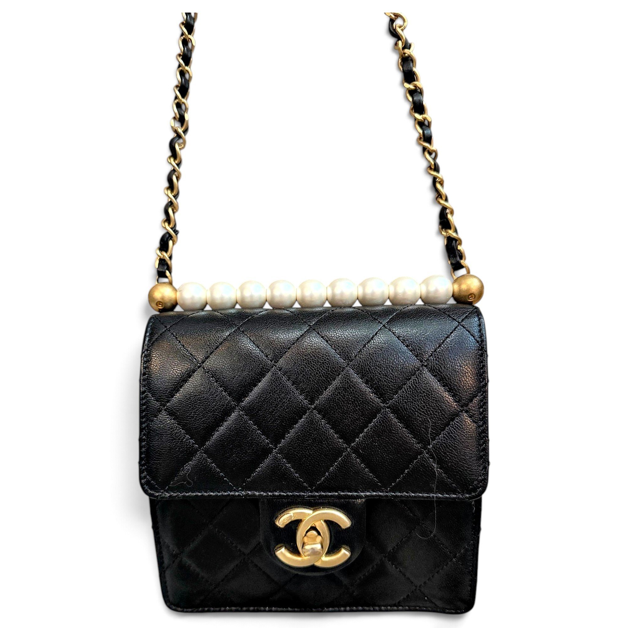 Trendy CC leather handbag