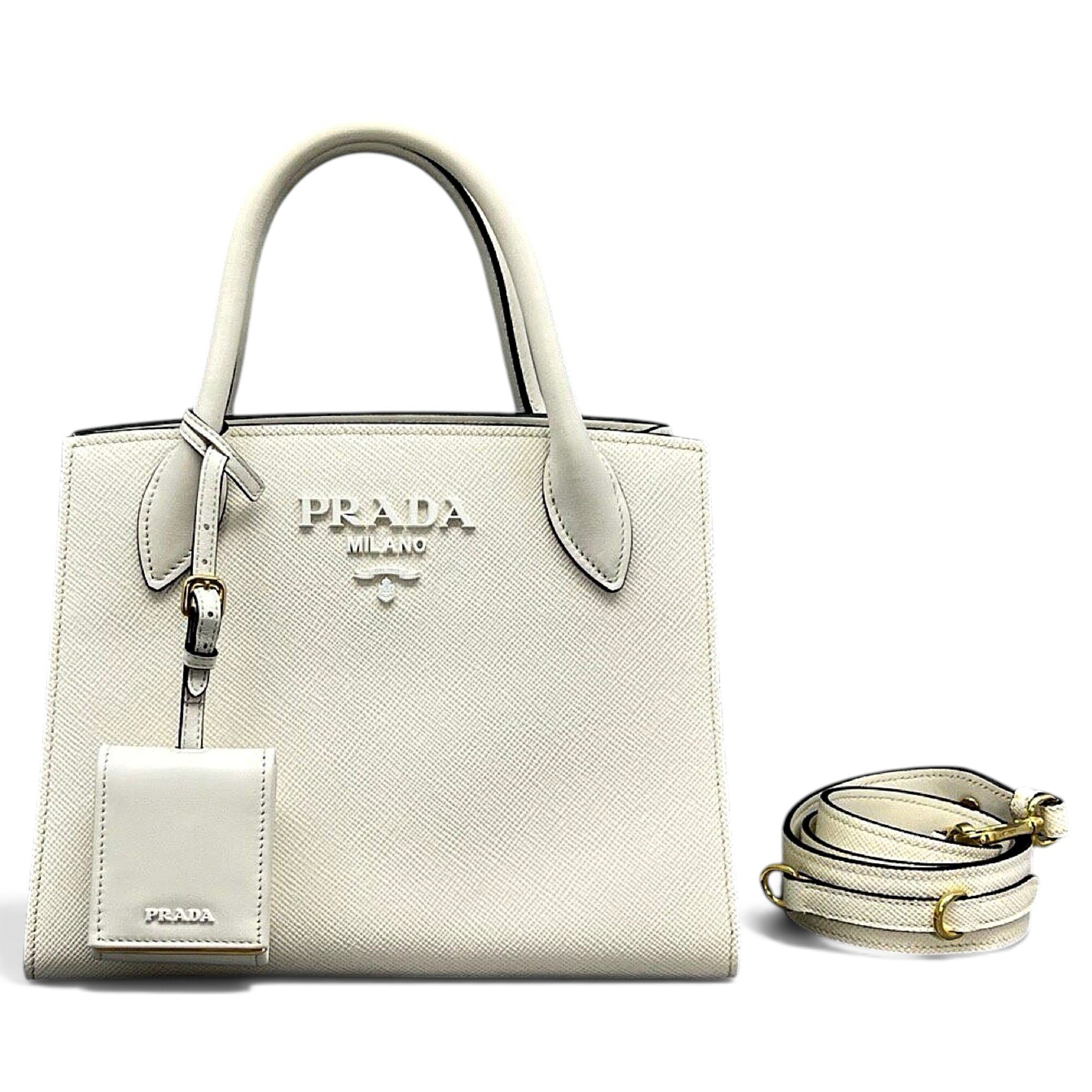 Monochrome leather tote