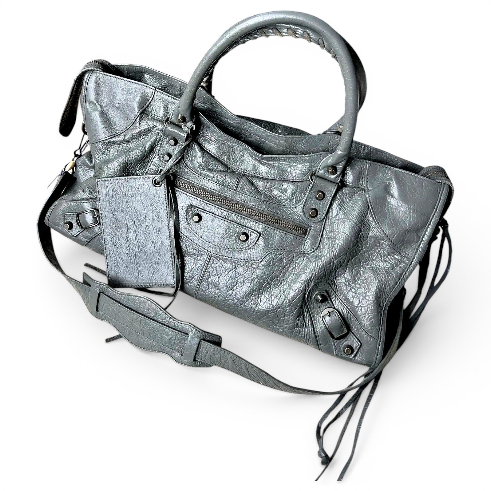 City leather handbag