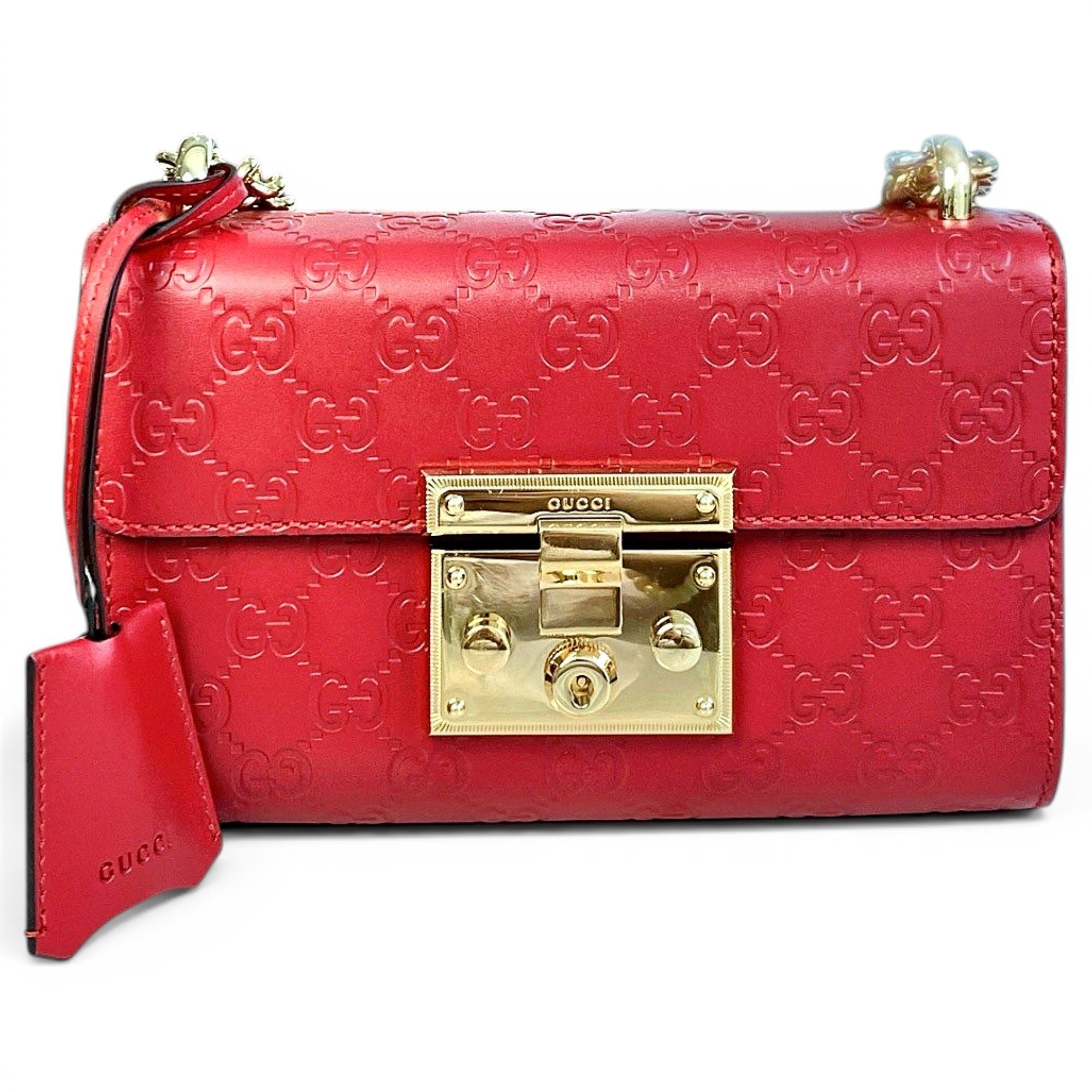 Padlock leather handbag