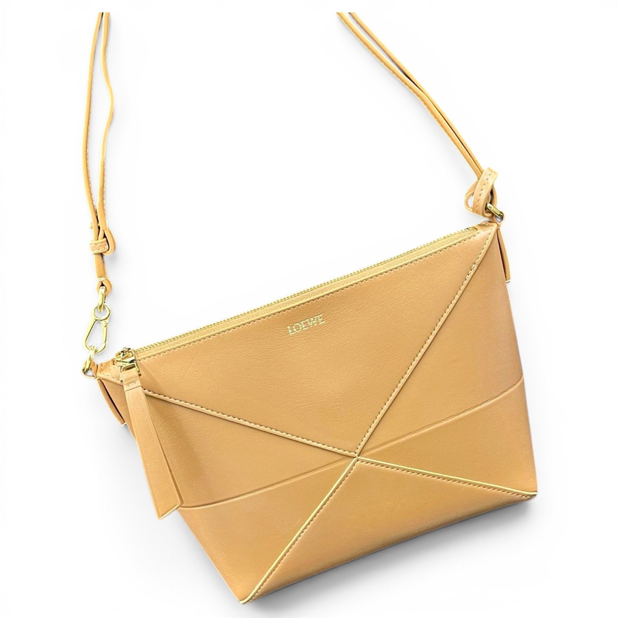 Puzzle Fold Pouch leather handbag
