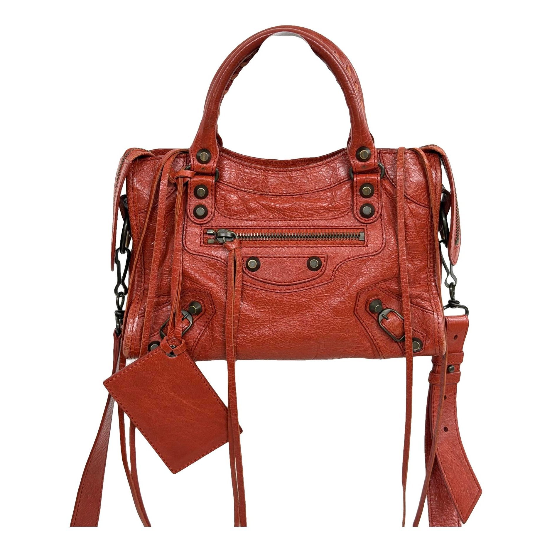 City leather handbag