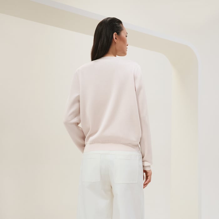 Rose Pâle "Brides De Gala En Fleurs" Long-sleeve Twillaine Sweater