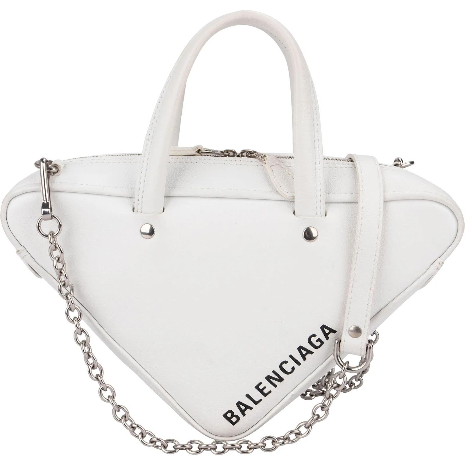 Triangle leather handbag