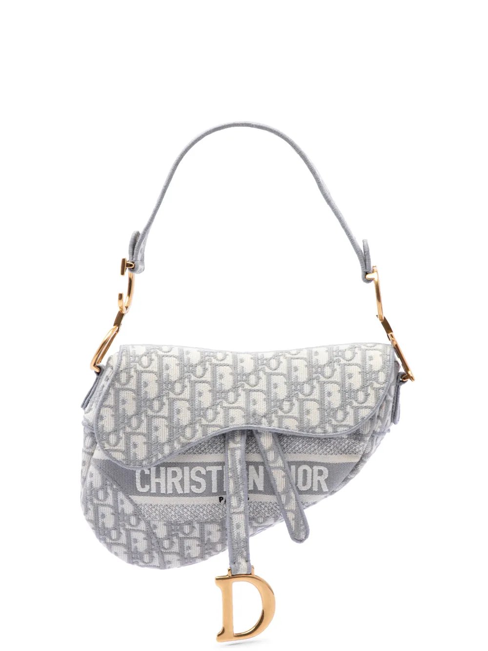 Dior 2020 Oblique Embroidered Canvas Saddle Bag shoulder bag