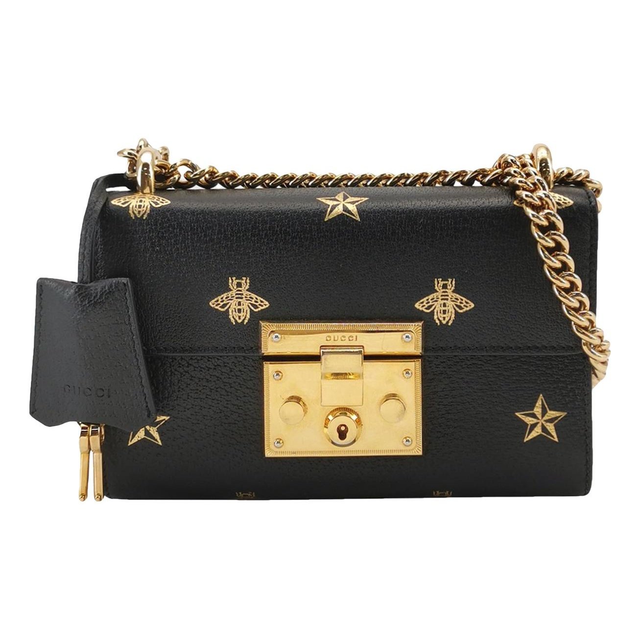 Padlock leather handbag
