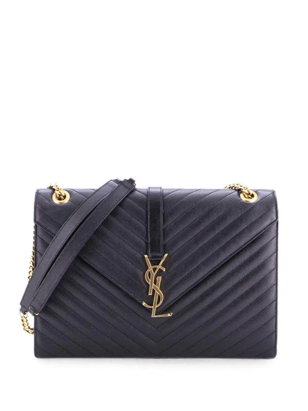 Classic Monogram Envelope Satchel Matelasse Chevron Leather Large shoulder bag