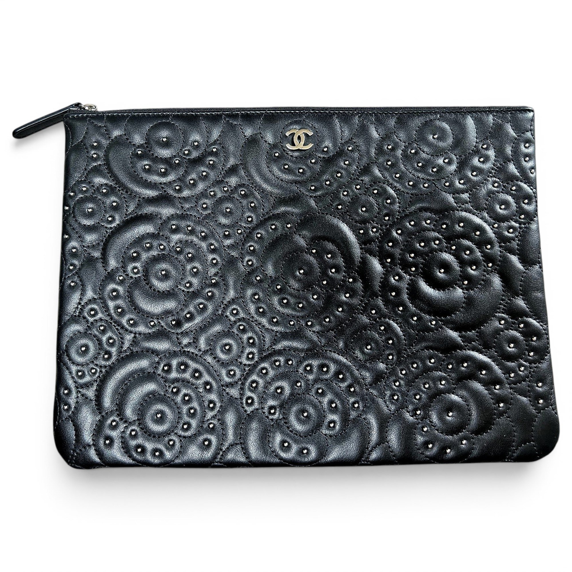 Leather clutch bag