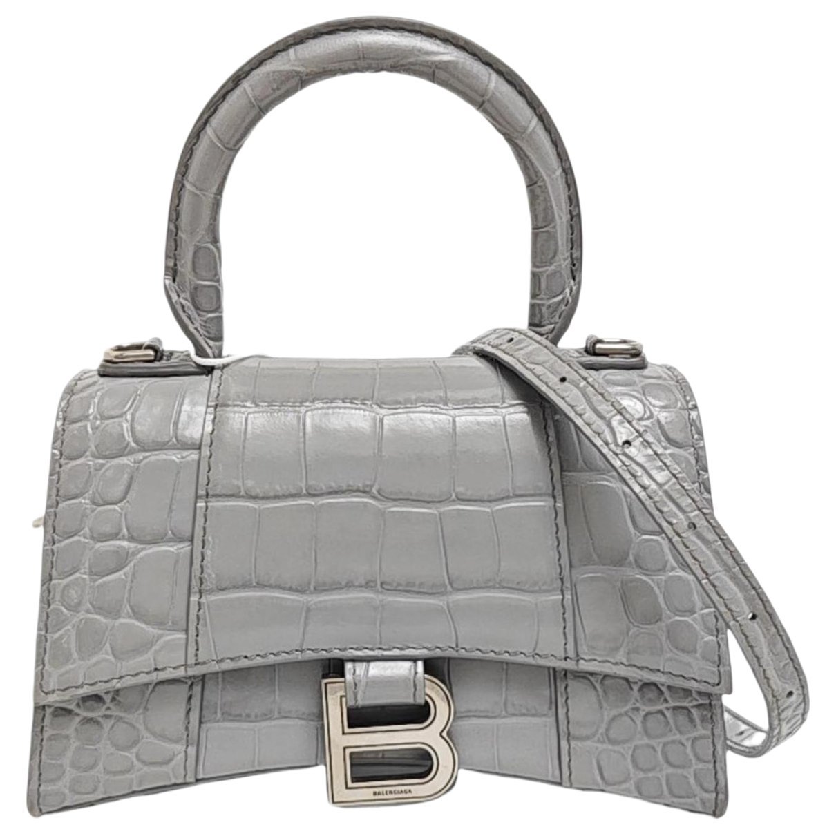 Hourglass leather handbag