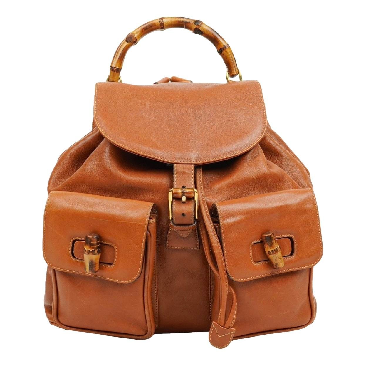 Vintage Bamboo leather backpack