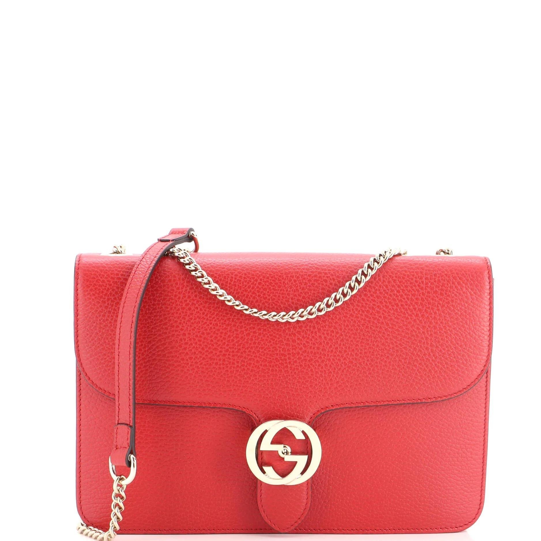Interlocking leather handbag