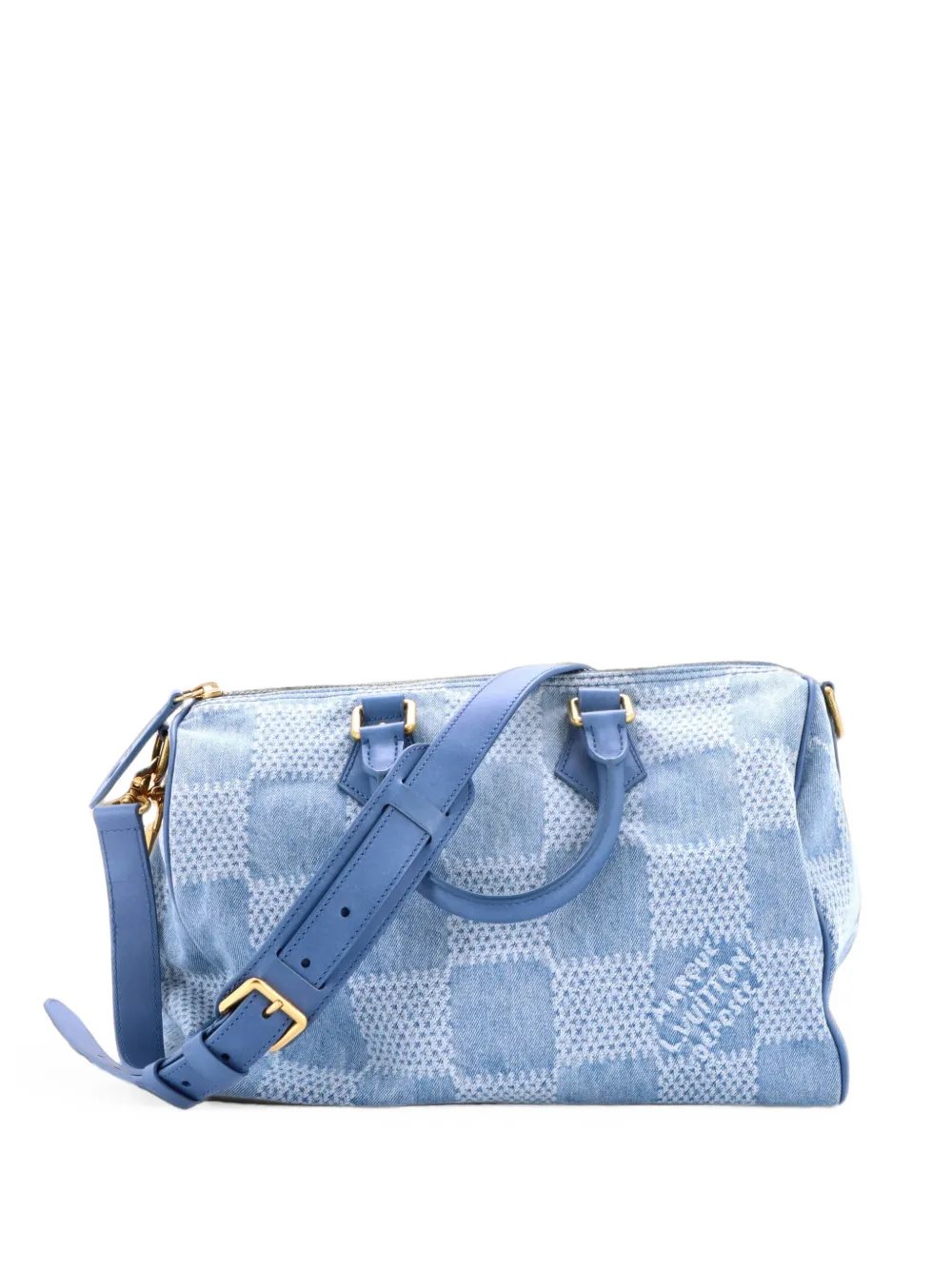 Speedy Bandouliere Bag 3D Damier Giant Denim 30 satchel
