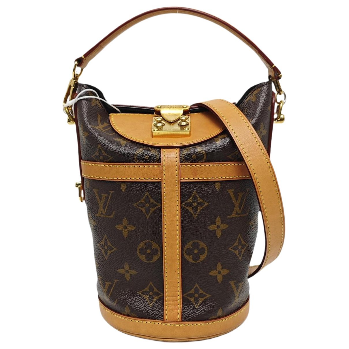 Duffle leather handbag