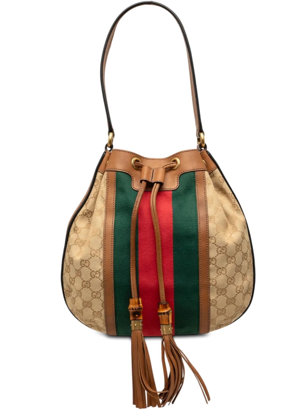 2000-2015 GG Canvas Web Rania Drawstring hobo bag