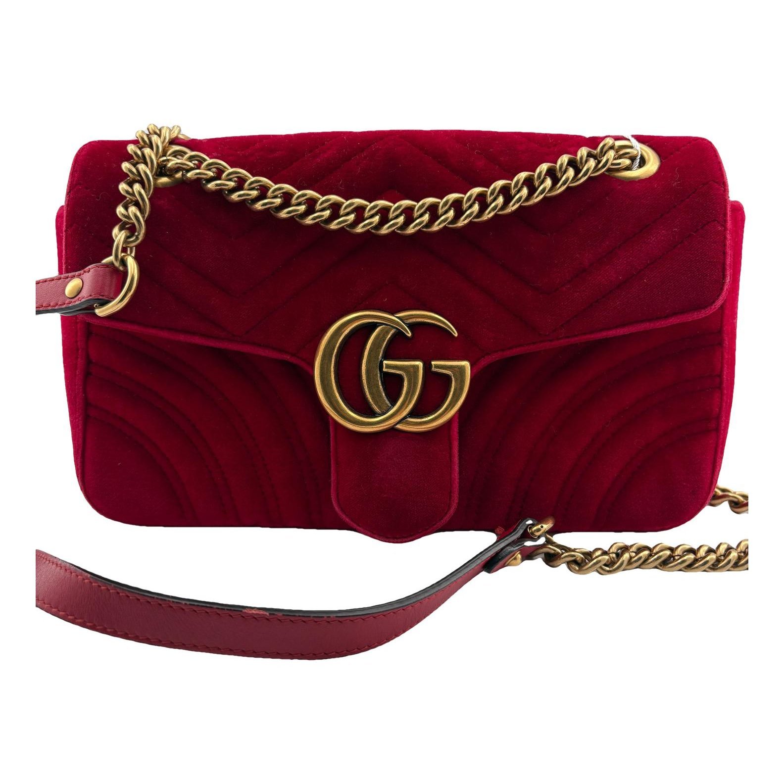 GG Marmont Flap velvet handbag