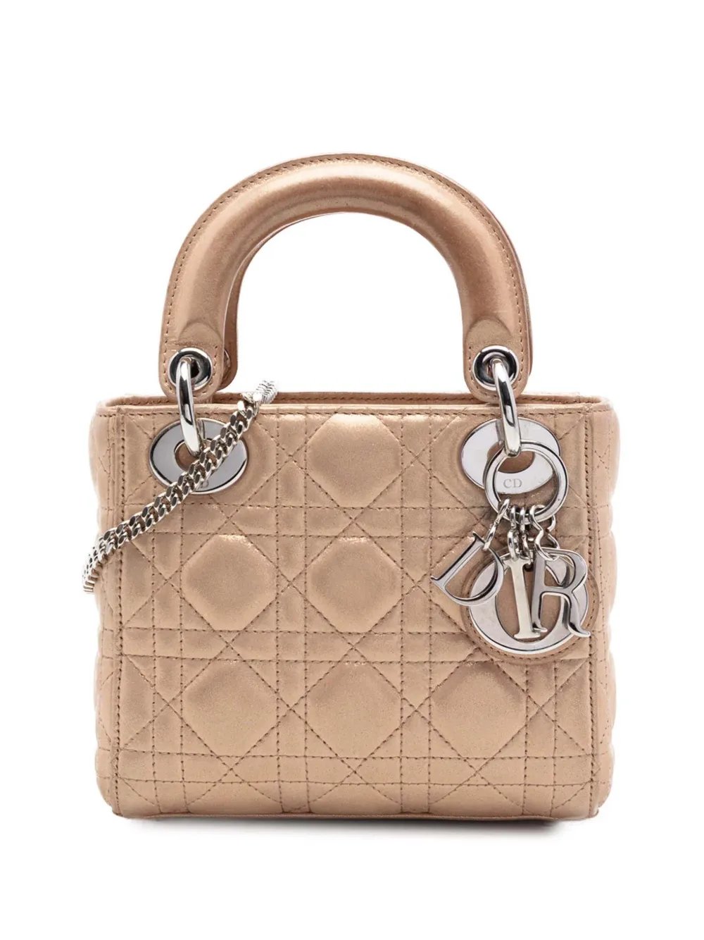 2015 Mini Iridescent Lambskin Cannage Lady Dior satchel