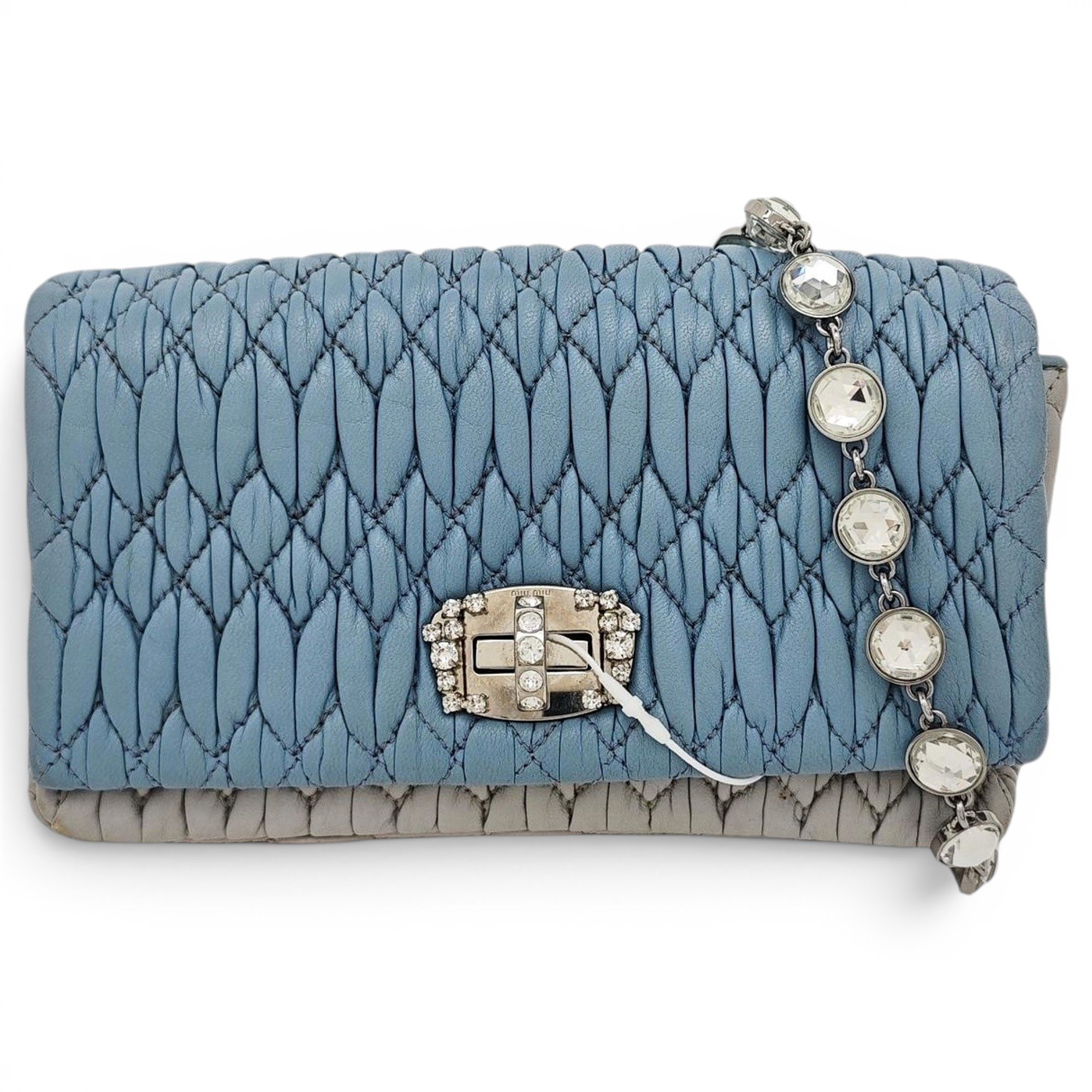 Miu Crystal leather handbag