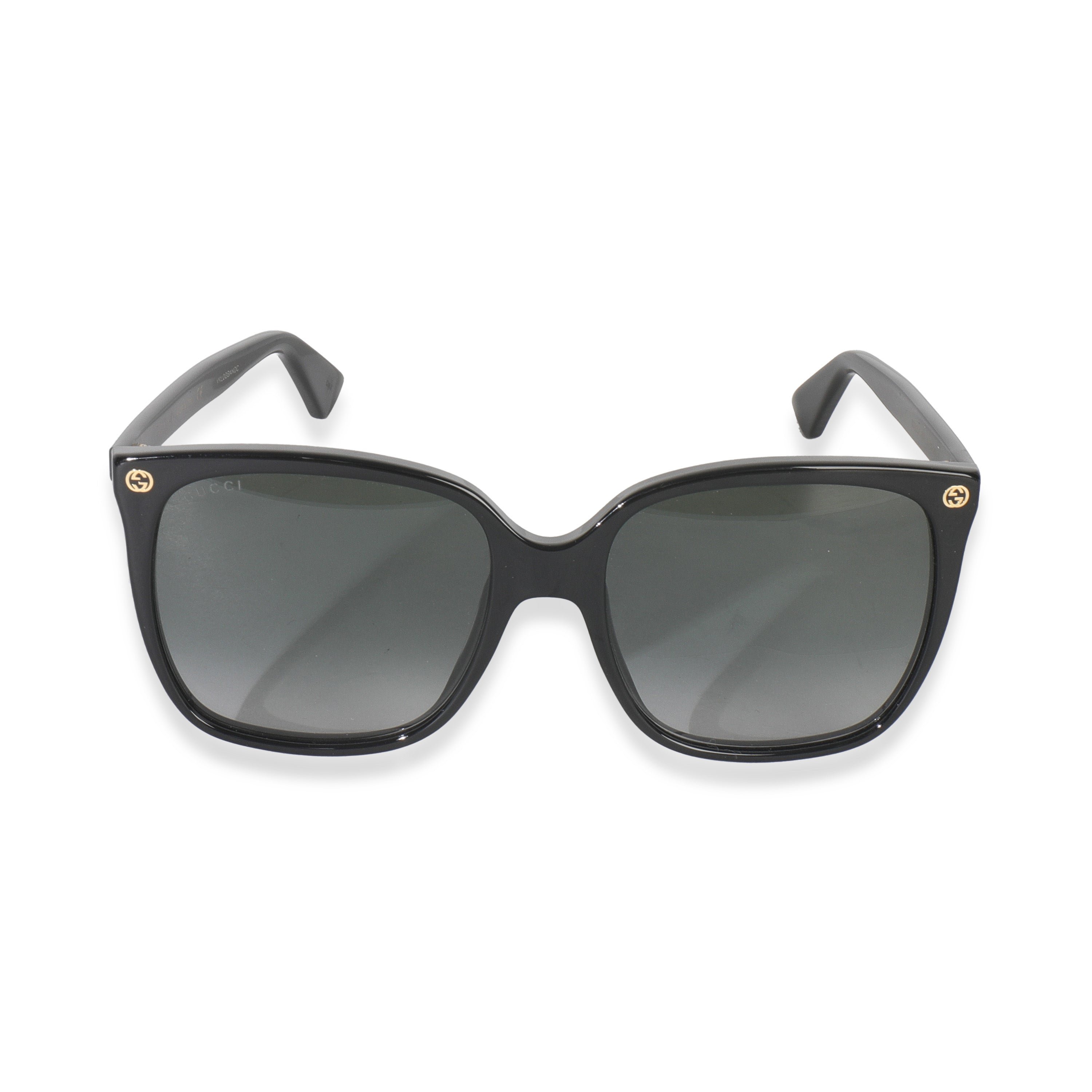 Gucci Black Acetate Oversized Square Lens GG Sunglasses