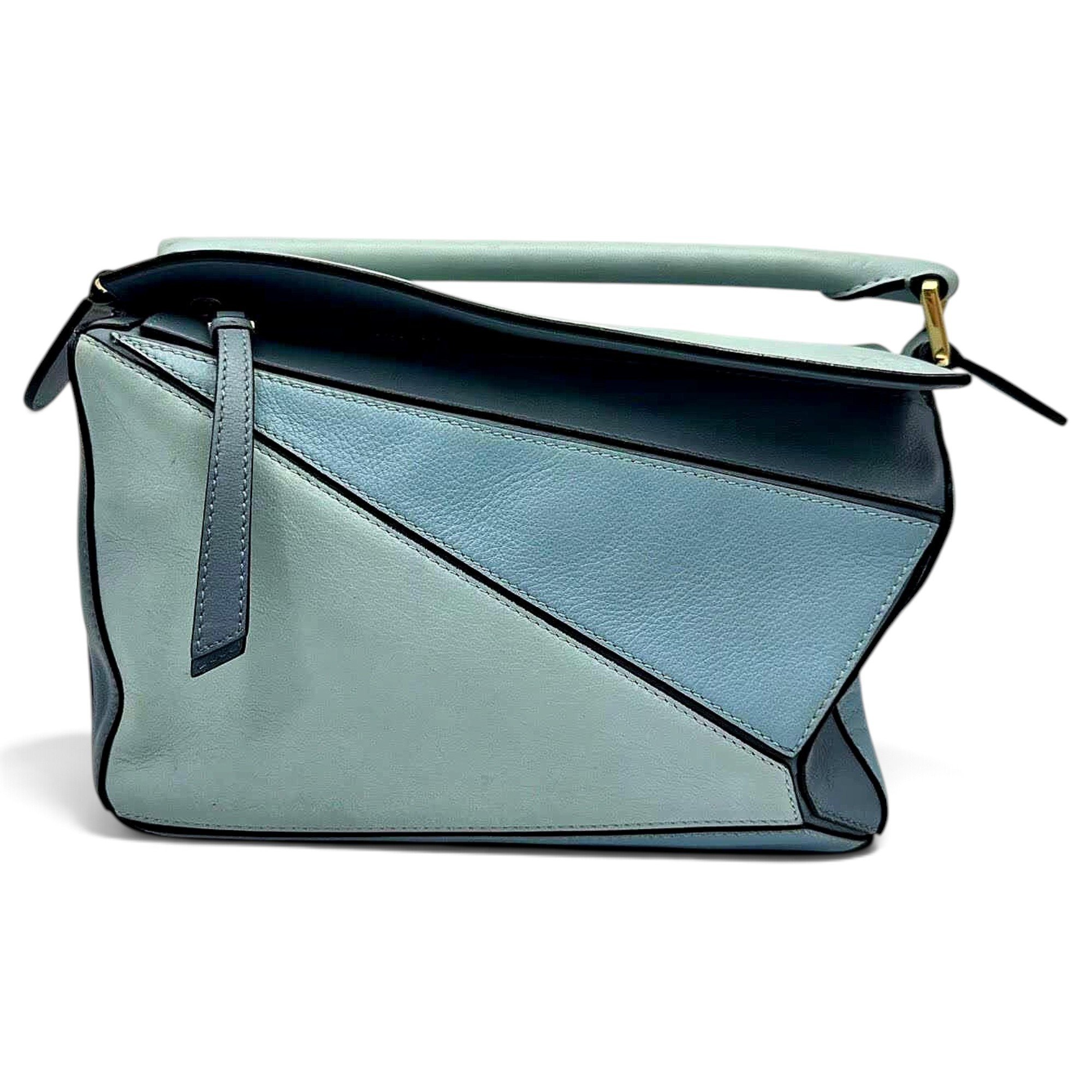 Puzzle leather handbag