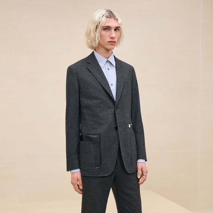 Anthracite Stadium Relax Jacket With Leather Pocket