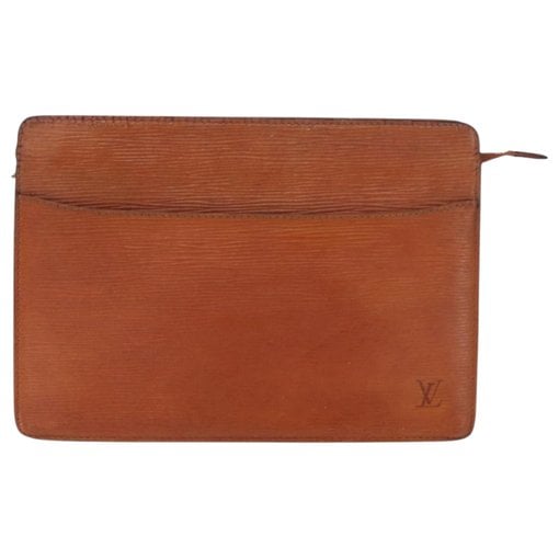 Leather clutch bag