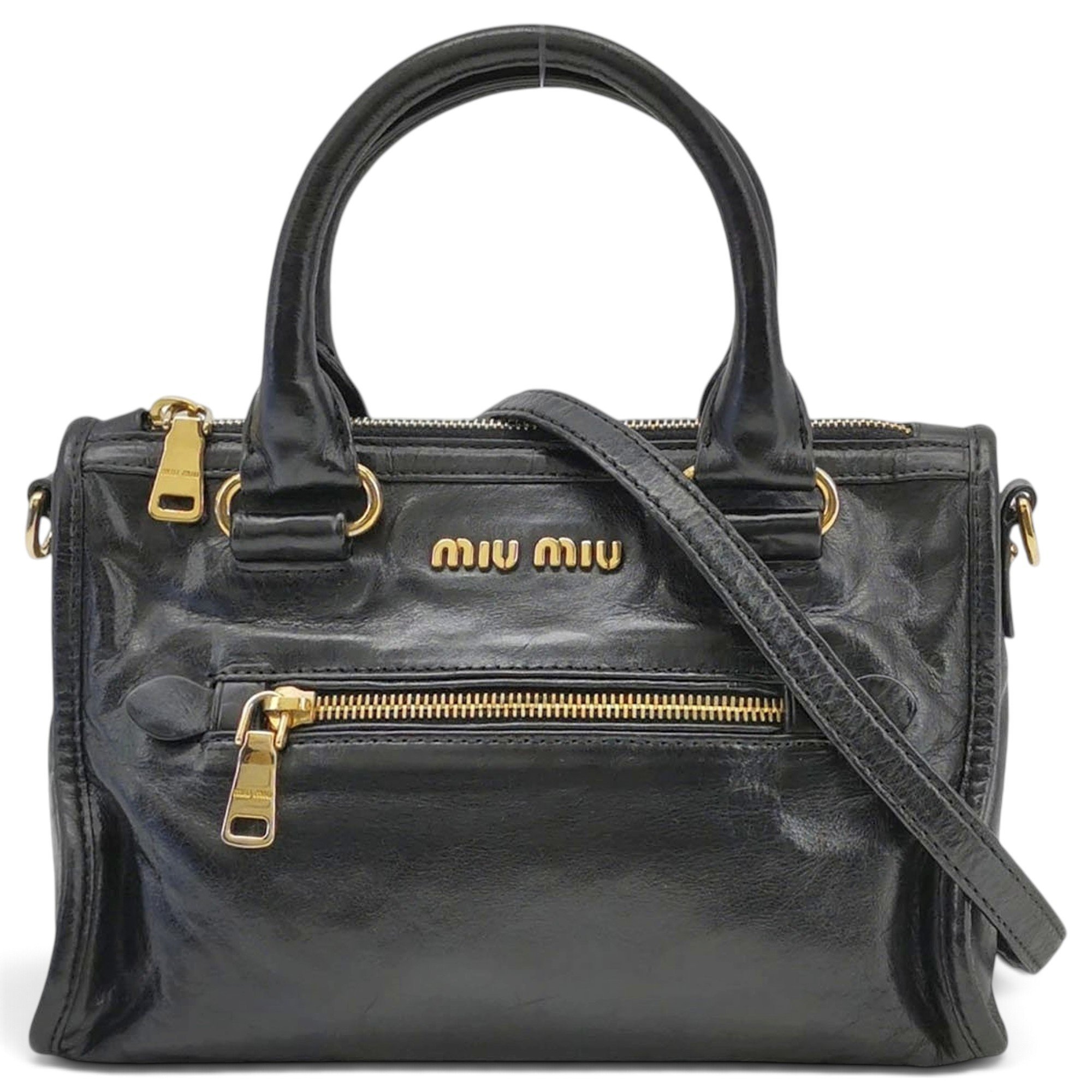 Miu Logo leather handbag