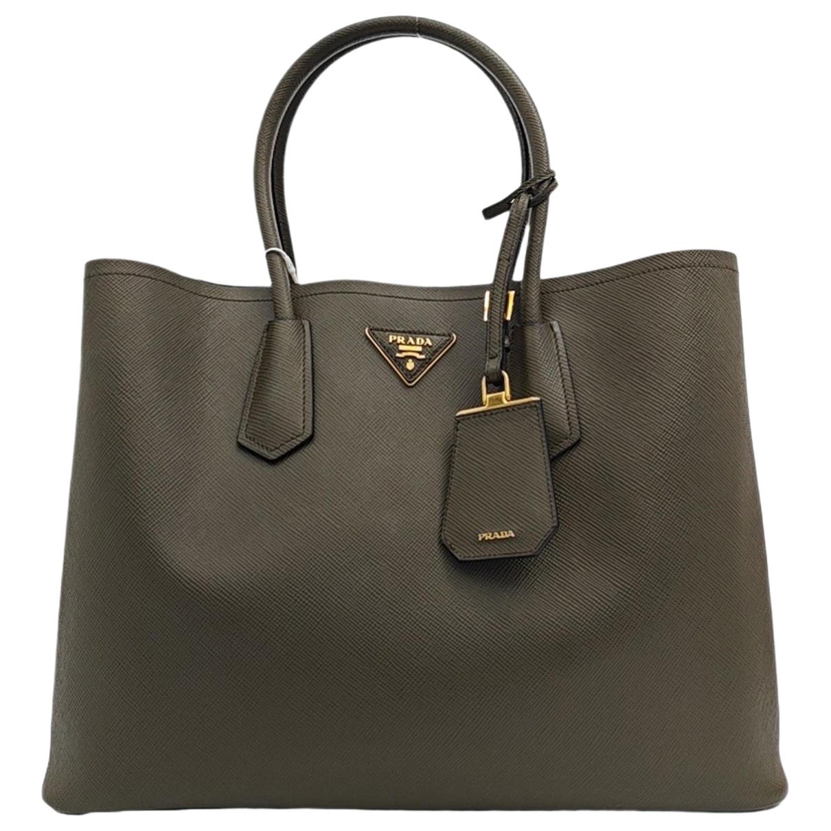 Double leather handbag