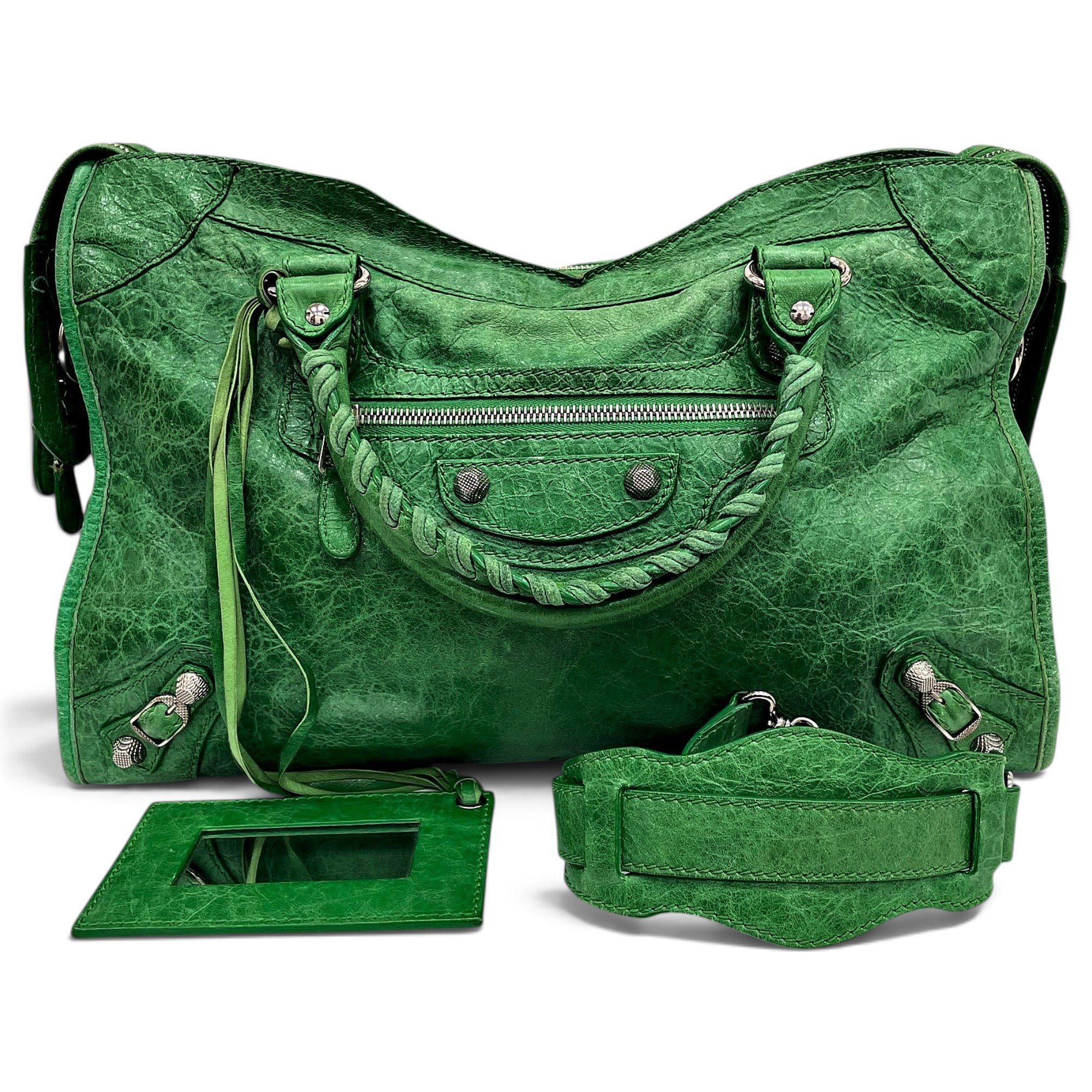 City leather handbag