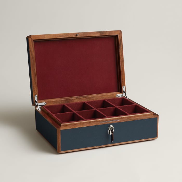 Bleu De Malte Amalthee Oxer Lezard Watch Box, Large Model