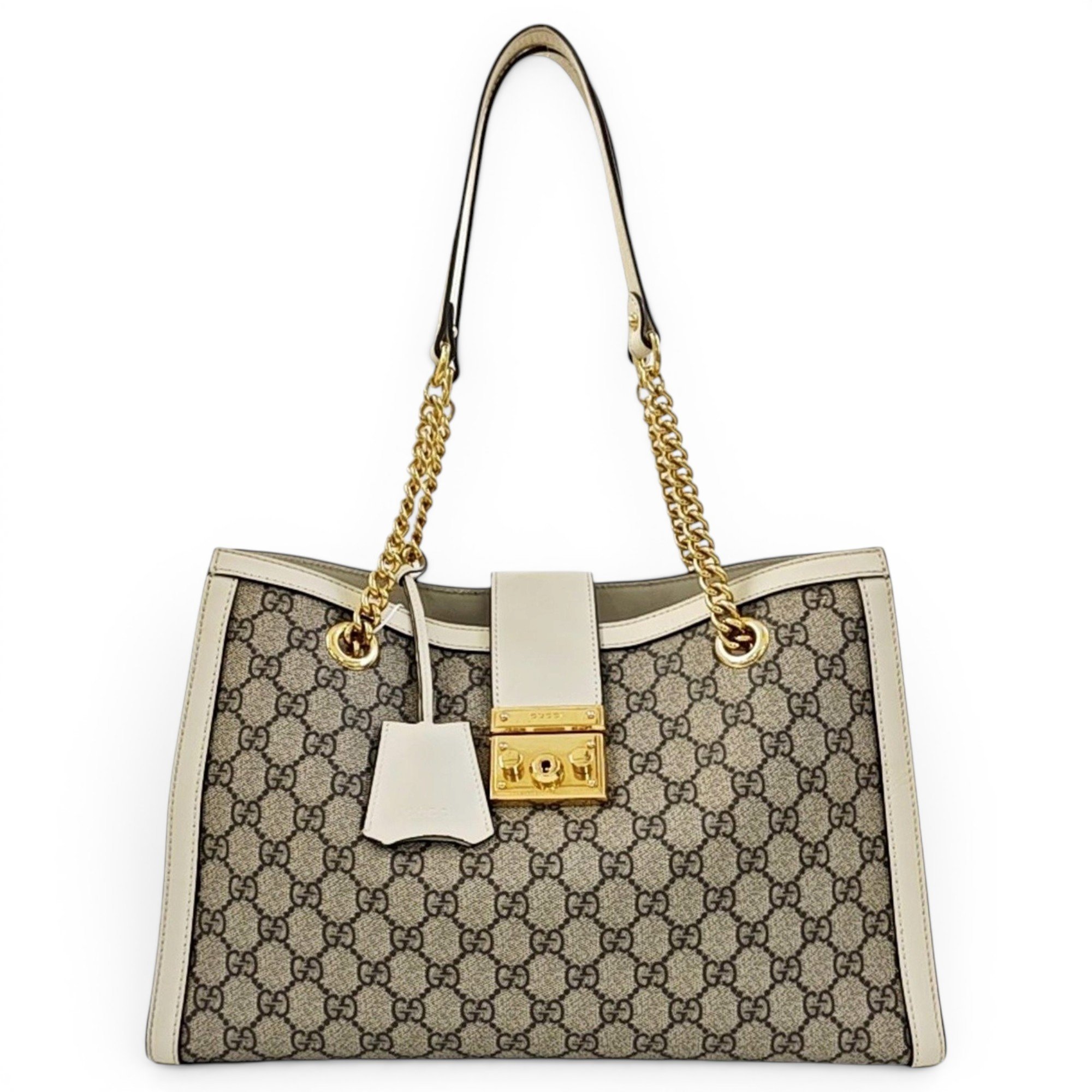 Padlock leather handbag
