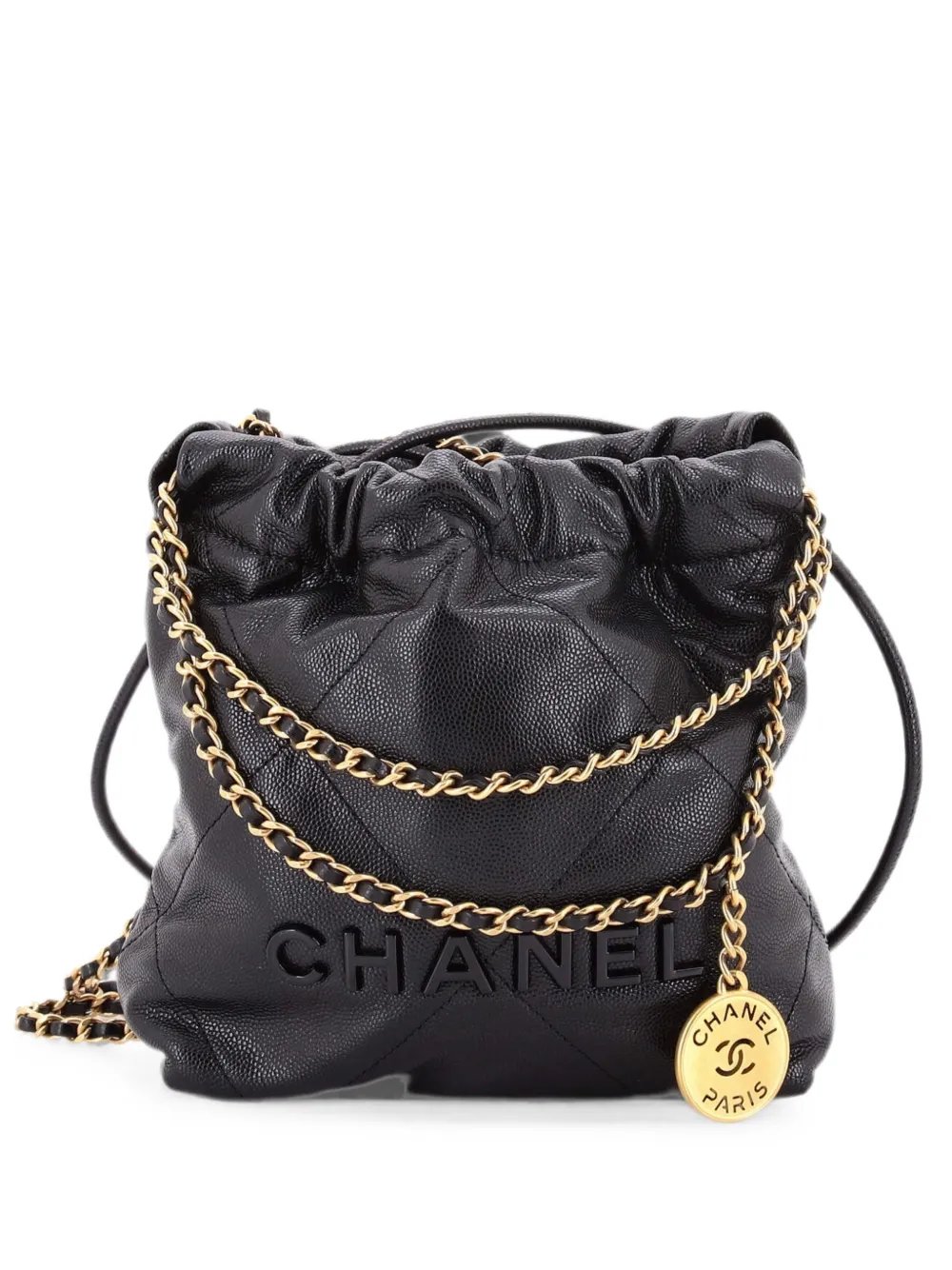 22 Chain Quilted Caviar Mini hobo bag